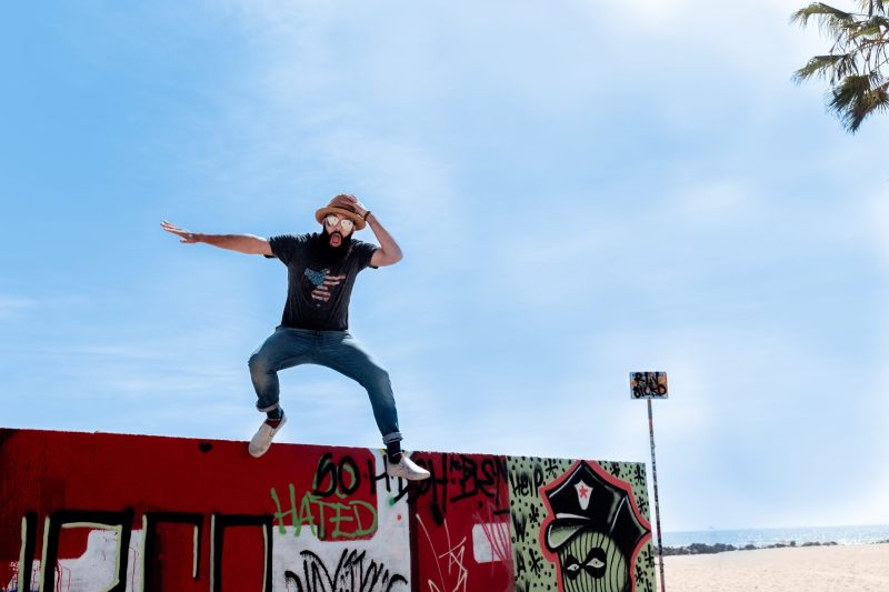 Anthony Jumping Off Graffiti Wall