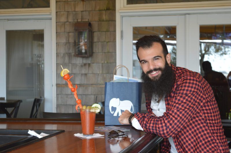 Sitting at the Brant Point Grill with the famous Lobster Bloody Mary. Photo: © TNG